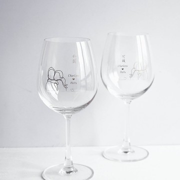 Minimalist簡單愛系列|訂製和藹可親紅酒對杯—文字雕刻