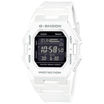 CASIO卡西歐 G-SHOCK 藍牙連線 計步電子腕錶-白 GD-B500-7