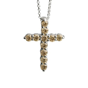 【BRILLMOND】 天然香檳彩鑽 1克拉 925銀台 天使之祝褔墜(天然鑽石總重1克拉)