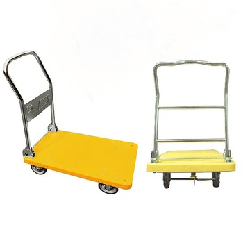 【得貹】 塑鋼平板車(黃) 470x720mm 附4吋W全效輪 附剎車組 台灣製 /台