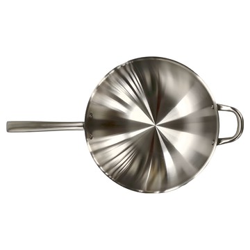 316無塗層不鏽鋼炒鍋 鍋深10.5cm 手柄20cm  34cm  1個