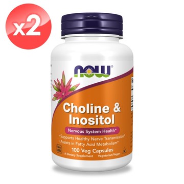 【NOW】膽鹼+肌醇膠囊2瓶組(100顆x2瓶)