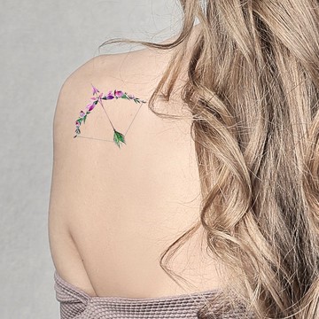 微刺青 花朵弓箭B👑大邱紋身👑【T08Z】新 小清新 假刺青輕紋身 防水 紋身 刺青 貼紙 T08