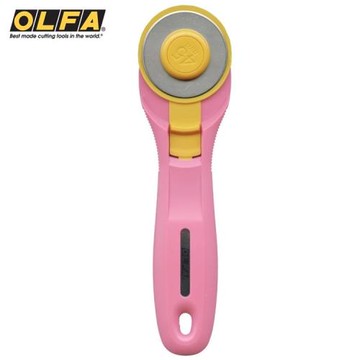 日本OLFA滾輪式45mm切割布刀拼布刀RTY-2/C粉紅(右左手皆適)旋轉刀切圓刀圓形刀