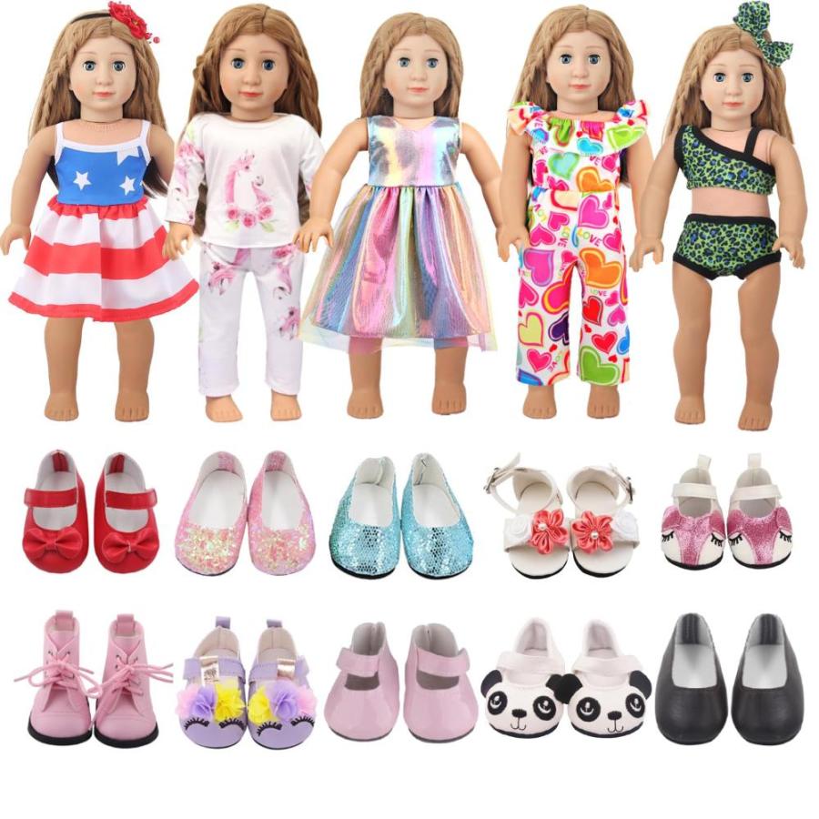 AugFrog Sets Doll Clothes Dress Outfit and Pairs Shoes (Send by