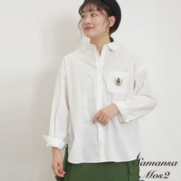 【Samansa Mos2】精緻刺繡圖案長袖襯衫