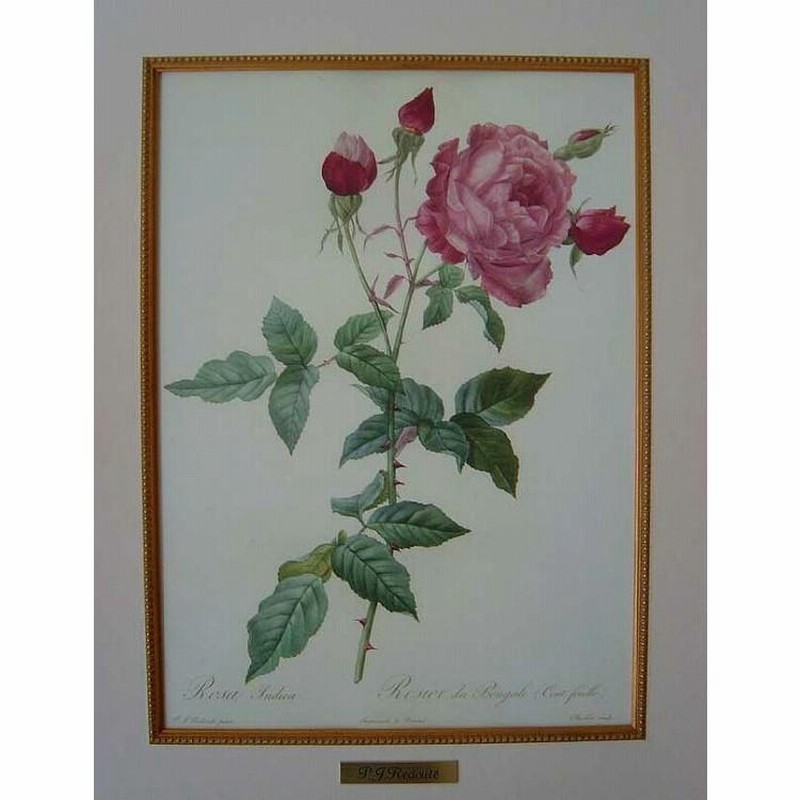 満点の 花の絵 ルドゥーテ カメリア ブーケ 複製画 絵画/タペストリ