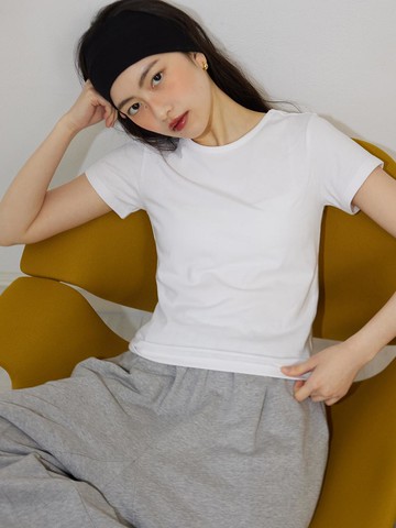 BASIC COTTON MODAL T-SHIRT [WHITE]
