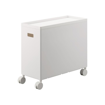 日本【YAMAZAKI】tower含蓋收納盒-附輪(白)L