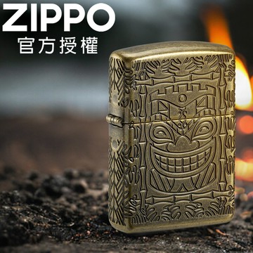 ZIPPO Tiki Design 提基部落面具圖騰防風打火機