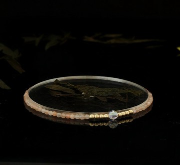 輕奢風 橙拉長石 14KGF Swarovski 水晶手鍊