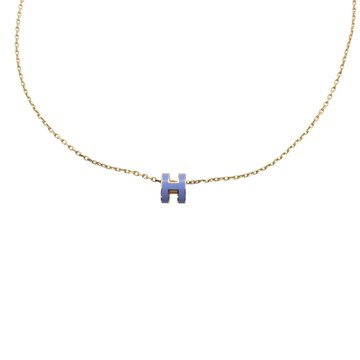 HERMES 愛馬仕 金屬 紫色法瑯 Mini Pop H 項鍊 【二手名牌BRAND OFF】