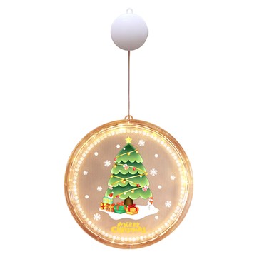 3D 吸盤式掛燈 聖誕裝飾燈 壓克力板+PS+LED 22公分  聖誕樹