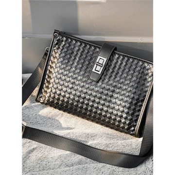 2025新款手工編織單肩包 韓版男包潮流時尚男女斜挎包街頭背包潮