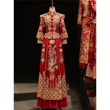 秀禾服婚服2025新款中式嫁衣敬酒服小個子披肩重工平價款秀和030