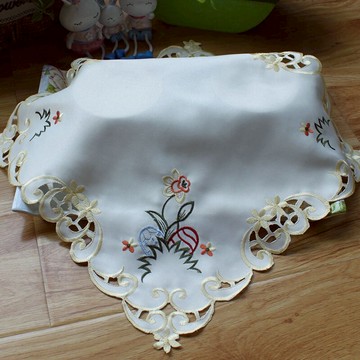 外貿原單歐式簡約田園刺繡茶盤微波爐電飯煲防塵蓋布裝飾巾桌布