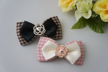 F2-自動夾彈簧夾(S)- 公主夾髮夾瀏海夾側夾/馬尾夾 千鳥格