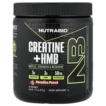 NutraBio, 肌酸 + HMB，天堂水果飲，11.4 盎司（313 克）