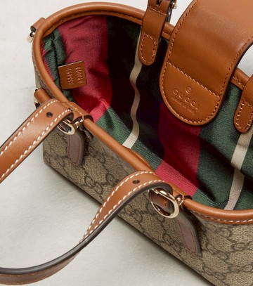 Gucci GG Canvas leather-trimmed tote bag