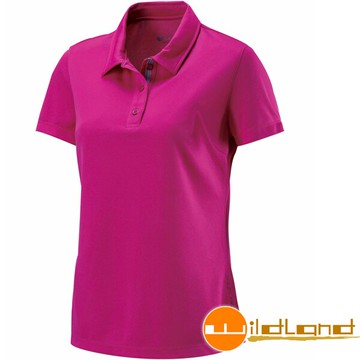 【【蘋果戶外】】零碼出清 荒野 W1621-21 紫紅 女 疏水紗素色短袖POLO衫 吸濕排汗 運動上衣 休閒 運動 快乾透氣 輕薄舒適 WildLand