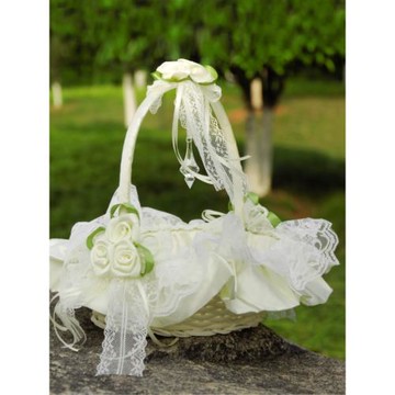 西式婚禮結婚花籃花童花瓣伴娘藤編蕾絲手提花籃舞蹈演出攝影道具