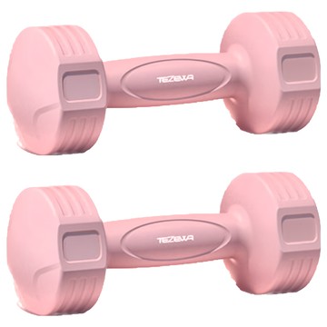 TEZEWA 時尚彩色款啞鈴套裝  環保材質  無異味不褪色  PE新料材質  手感細膩可水洗  4kg  2支