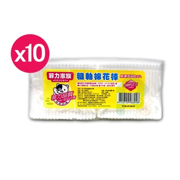 瑞昌藥局菲力家族 粗軸棉花棒 100入x 6包 x10包