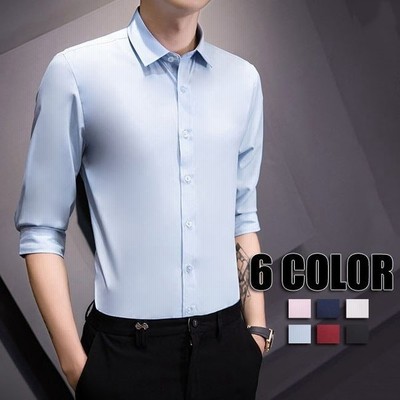 ビジネスシャツ シャツ メンズ 無地 メンズ カジュアル トップス ビジネス 半袖シャツ 無地 春シャツ 夏シャツ メンズ 6色 通販 Lineポイント最大get Lineショッピング