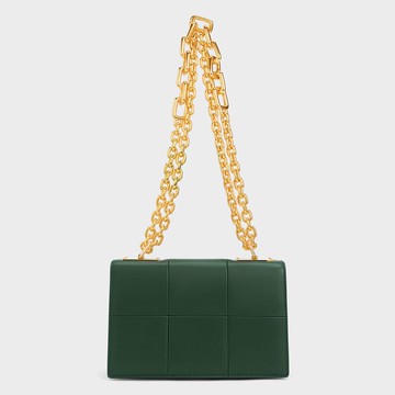 Georgette 方格絎縫斜背包