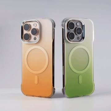 手機殼 漸變色 磁吸無線充 輕薄高透 不發黃防摔手機殼 適用 iPhone 16 15 14 13 12 pro max
