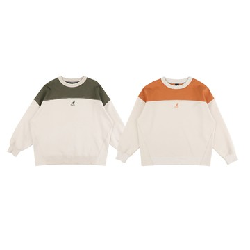 KANGOL 長袖 米白 撞色 刺繡LOGO 寬版 大學T 中性 63551001-