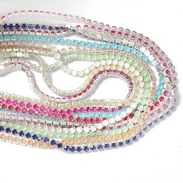 新款整卷摩卡螢光密集型爪鏈 加密鑽鏈鑲鑽鏈條DIY美甲手機殼服飾