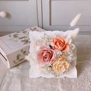 【客製】北歐鄉村精緻盆花 / 浪漫溫柔 / 精緻擺飾 (11x11x19cm)