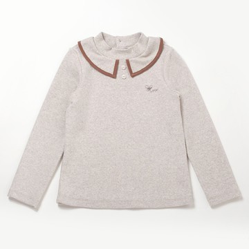 PIPPY高領學院風百搭高領長袖上衣 米