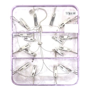 收納王妃 鋁合金襪夾 方形 16夾  紫色  23 x 29cm