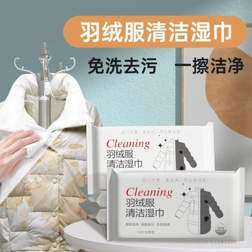 🔥免運🔥臺灣出貨📣婧麒擦羽絨服小包便攜濕巾清潔免洗專用幹洗劑清潔劑去汙衣服汙漬