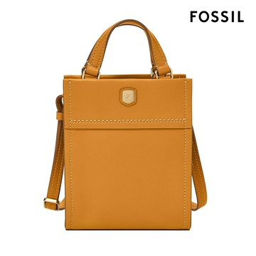 送禮首選 ★ FOSSIL Gemma 真皮直式小方包-黃色 ZB1993763【 美國時尚品牌 】 附防塵袋+提袋【全館滿額折價★FOSSIL全系列包夾送美妝蛋】 女神手袋