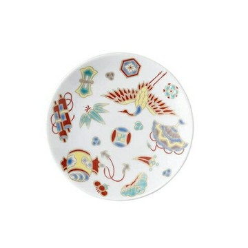 日本製 九谷燒 緣起豆皿-寶藏多多 9.5cm 青郊窯 小皿 點心盤 飾盤 禮物＊夏日微風＊