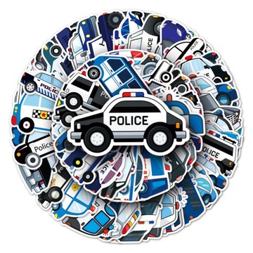 50張警車旅行箱電腦筆記本貼紙