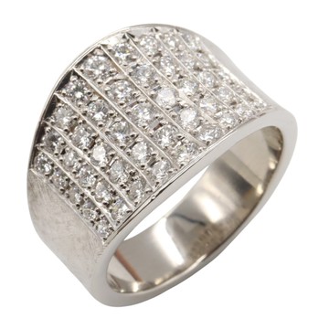 JEWELRY 無品牌珠寶 PT900鉑金 鑽石 寬版戒指 11 【二手名牌BRAND OFF】