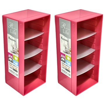 KEYWAY 聯府 金砂2號收納盒 P20032 180 x 80 x 72mm  紅色  2個