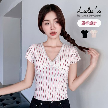LULUS/純慾拼接蕾絲V領罩杯BRATOP上衣２色【A01260698】260812