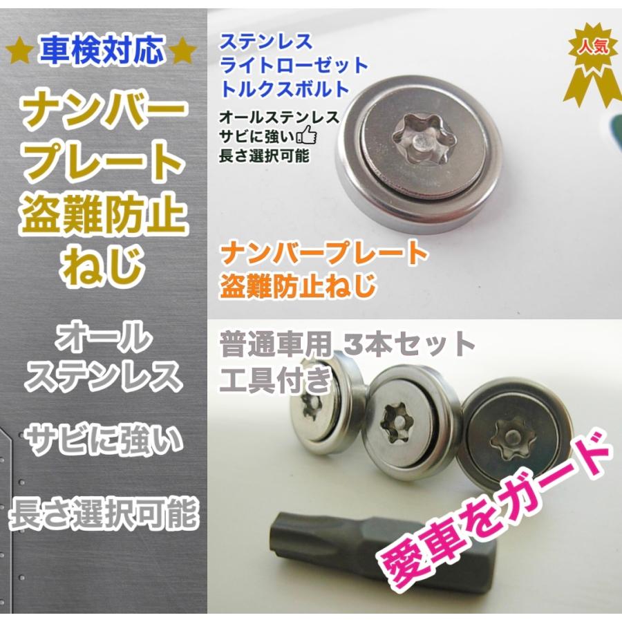 盗難防止ネジ 工具付 3本セット ライトローゼットワッシャー付 ステンレス トルクス ボルト 長さ 12〜40mm ナンバーねじ  LINEショッピング