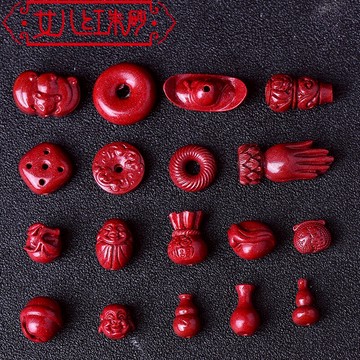 朱砂原礦紫金砂葫蘆福祿吊墜小佛項鏈配件文玩佛珠飾品本命年禮品