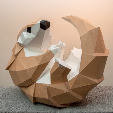 DIY手作3D紙模型擺飾 台灣瀕臨絕種保育類系列 -抱抱穿山甲