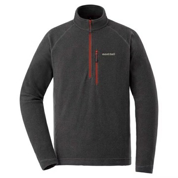 ├登山樂┤日本 mont-bell CHAMEECE PULL男款刷毛半門襟麻花深灰色 # 1104983GM-C