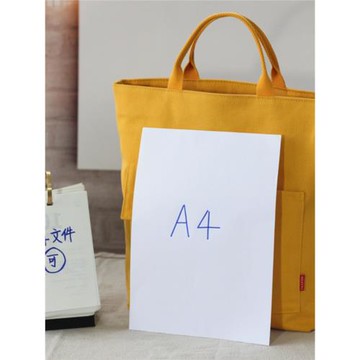 a4手提帆布文件袋大號學生補習袋上班便當包手拎書袋帶飯盒包日式