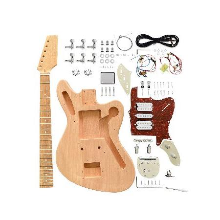 Fistrock DIY Electric Guitar Kit Beginner Kit String Right Handed with Mahogany Body Mahogany Neck Rosewood Fingerboard Chrome Hardware Build Your O