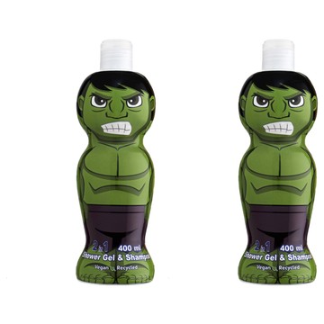 AIR-VAL MARVEL 浩克 2合1 沐浴洗髮精 400ml (萌Q收藏版) 萌Q瓶身外觀 甜甜花果香  2瓶