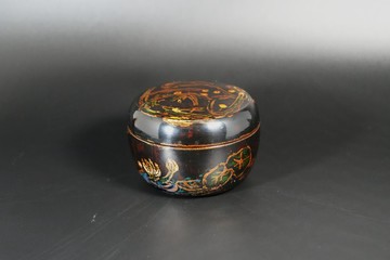 Makie 盒 尾花水蓮 蒔繪大香盒